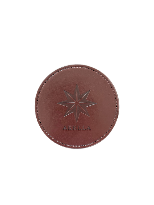 Round Leather Coasters, Set of 4